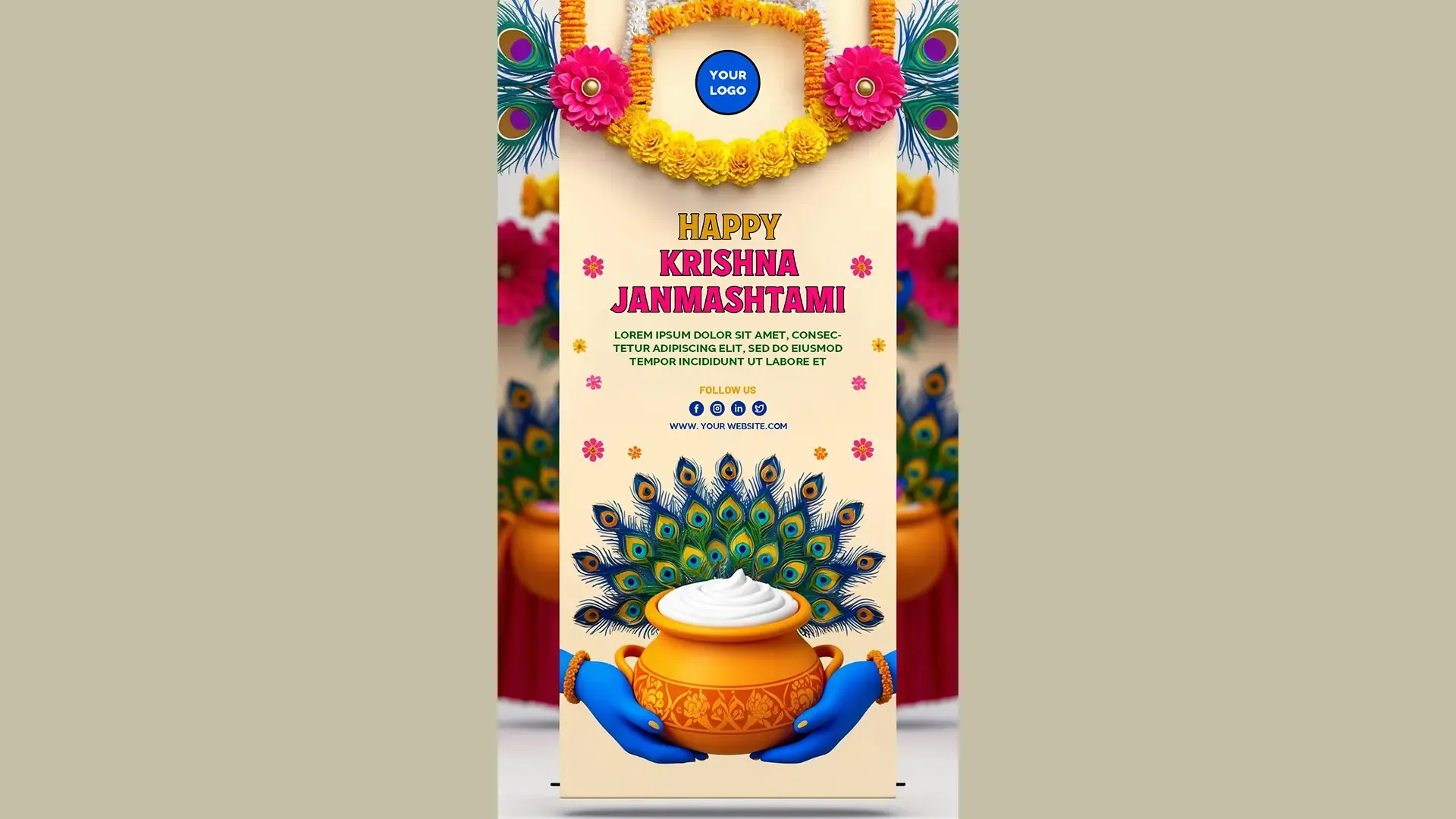 Instagram Story PSD for Krishna Janmashtami